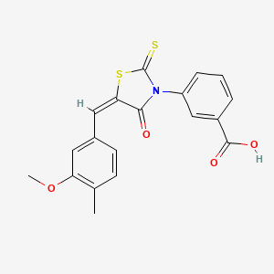 molecular formula C19H15NO4S2 B3536765 3-[5-(3-methoxy-4-methylbenzylidene)-4-oxo-2-thioxo-1,3-thiazolidin-3-yl]benzoic acid 