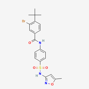 molecular formula C21H22BrN3O4S B3536771 3-bromo-4-tert-butyl-N-(4-{[(5-methyl-3-isoxazolyl)amino]sulfonyl}phenyl)benzamide 