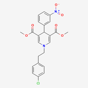 molecular formula C23H21ClN2O6 B3536795 dimethyl 1-[2-(4-chlorophenyl)ethyl]-4-(3-nitrophenyl)-1,4-dihydro-3,5-pyridinedicarboxylate 