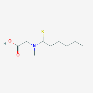 [Methyl(1-thioxohexyl)amino]acetic acid