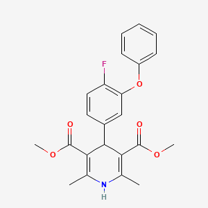 molecular formula C23H22FNO5 B3536808 dimethyl 4-(4-fluoro-3-phenoxyphenyl)-2,6-dimethyl-1,4-dihydro-3,5-pyridinedicarboxylate 
