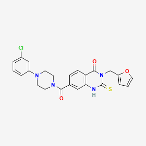 7-{[4-(3-chlorophenyl)-1-piperazinyl]carbonyl}-3-(2-furylmethyl)-2-thioxo-2,3-dihydro-4(1H)-quinazolinone