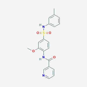 molecular formula C20H19N3O4S B3536831 N-(2-methoxy-4-{[(3-methylphenyl)amino]sulfonyl}phenyl)nicotinamide 