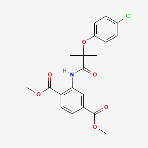 molecular formula C20H20ClNO6 B3536834 dimethyl 2-{[2-(4-chlorophenoxy)-2-methylpropanoyl]amino}terephthalate 