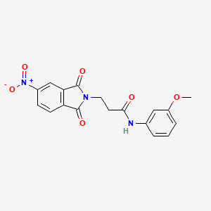 molecular formula C18H15N3O6 B3536841 N-(3-methoxyphenyl)-3-(5-nitro-1,3-dioxo-1,3-dihydro-2H-isoindol-2-yl)propanamide 