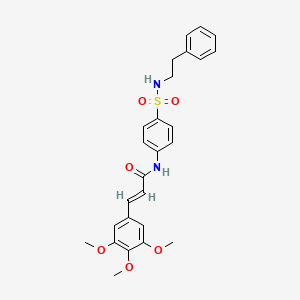molecular formula C26H28N2O6S B3536842 N-(4-{[(2-phenylethyl)amino]sulfonyl}phenyl)-3-(3,4,5-trimethoxyphenyl)acrylamide 