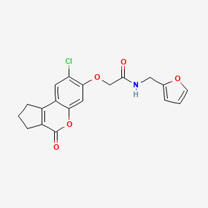 molecular formula C19H16ClNO5 B3536852 2-[(8-chloro-4-oxo-1,2,3,4-tetrahydrocyclopenta[c]chromen-7-yl)oxy]-N-(2-furylmethyl)acetamide 