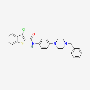 molecular formula C26H24ClN3OS B3536872 N-[4-(4-benzyl-1-piperazinyl)phenyl]-3-chloro-1-benzothiophene-2-carboxamide 