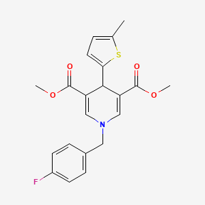 molecular formula C21H20FNO4S B3536882 dimethyl 1-(4-fluorobenzyl)-4-(5-methyl-2-thienyl)-1,4-dihydro-3,5-pyridinedicarboxylate 