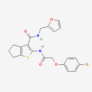 molecular formula C21H19BrN2O4S B3536896 2-{[(4-bromophenoxy)acetyl]amino}-N-(2-furylmethyl)-5,6-dihydro-4H-cyclopenta[b]thiophene-3-carboxamide 