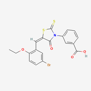 molecular formula C19H14BrNO4S2 B3536898 3-[5-(5-bromo-2-ethoxybenzylidene)-4-oxo-2-thioxo-1,3-thiazolidin-3-yl]benzoic acid 
