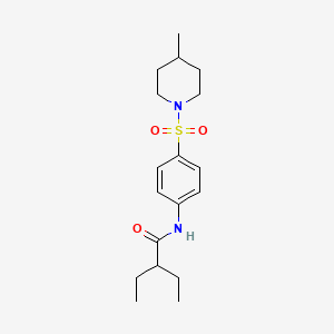 molecular formula C18H28N2O3S B3536924 2-ethyl-N-{4-[(4-methyl-1-piperidinyl)sulfonyl]phenyl}butanamide 