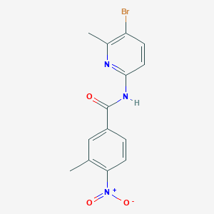 molecular formula C14H12BrN3O3 B3536931 N-(5-bromo-6-methyl-2-pyridinyl)-3-methyl-4-nitrobenzamide 