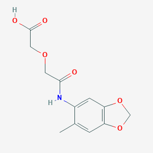 molecular formula C12H13NO6 B353697 {2-[(6-Methyl-1,3-benzodioxol-5-yl)amino]-2-oxoethoxy}acetic acid CAS No. 893781-54-9