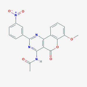 molecular formula C20H14N4O6 B3536985 N-[7-methoxy-2-(3-nitrophenyl)-5-oxo-5H-chromeno[4,3-d]pyrimidin-4-yl]acetamide 