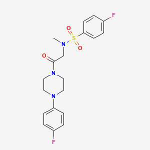 molecular formula C19H21F2N3O3S B3537004 4-Fluoro-N-{2-[4-(4-fluoro-phenyl)-piperazin-1-yl]-2-oxo-ethyl}-N-methyl-benzenesulfonamide 
