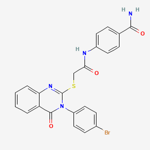 molecular formula C23H17BrN4O3S B3537014 4-[({[3-(4-bromophenyl)-4-oxo-3,4-dihydro-2-quinazolinyl]thio}acetyl)amino]benzamide 