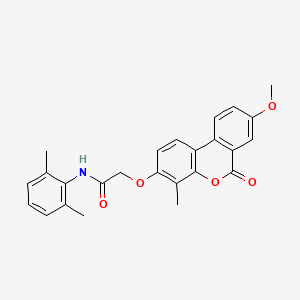 molecular formula C25H23NO5 B3537016 N-(2,6-dimethylphenyl)-2-[(8-methoxy-4-methyl-6-oxo-6H-benzo[c]chromen-3-yl)oxy]acetamide 