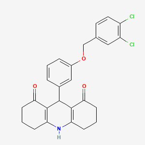 molecular formula C26H23Cl2NO3 B3537020 9-{3-[(3,4-dichlorobenzyl)oxy]phenyl}-3,4,6,7,9,10-hexahydro-1,8(2H,5H)-acridinedione 