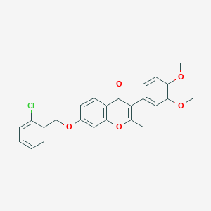 molecular formula C25H21ClO5 B3537052 7-[(2-chlorobenzyl)oxy]-3-(3,4-dimethoxyphenyl)-2-methyl-4H-chromen-4-one 