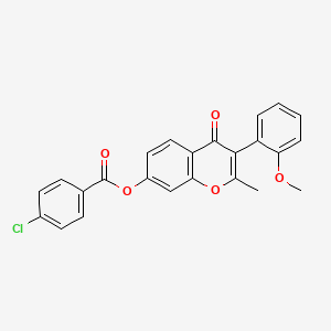 molecular formula C24H17ClO5 B3537069 3-(2-methoxyphenyl)-2-methyl-4-oxo-4H-chromen-7-yl 4-chlorobenzoate 