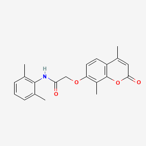 molecular formula C21H21NO4 B3537084 2-[(4,8-dimethyl-2-oxo-2H-chromen-7-yl)oxy]-N-(2,6-dimethylphenyl)acetamide 
