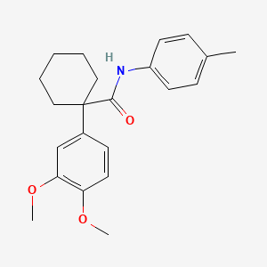 molecular formula C22H27NO3 B3537096 1-(3,4-dimethoxyphenyl)-N-(4-methylphenyl)cyclohexanecarboxamide 