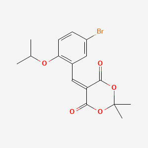 molecular formula C16H17BrO5 B3537099 5-(5-bromo-2-isopropoxybenzylidene)-2,2-dimethyl-1,3-dioxane-4,6-dione 