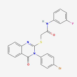 molecular formula C22H15BrFN3O2S B3537113 2-{[3-(4-bromophenyl)-4-oxo-3,4-dihydro-2-quinazolinyl]thio}-N-(3-fluorophenyl)acetamide 