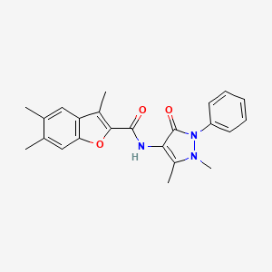 molecular formula C23H23N3O3 B3537138 N-(1,5-dimethyl-3-oxo-2-phenyl-2,3-dihydro-1H-pyrazol-4-yl)-3,5,6-trimethyl-1-benzofuran-2-carboxamide 