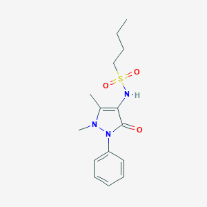 molecular formula C15H21N3O3S B353714 N-(1,5-Dimethyl-3-oxo-2-phenyl-2,3-dihydro-4-pyrazolyl)butane-1-sulfonamide CAS No. 895767-41-6