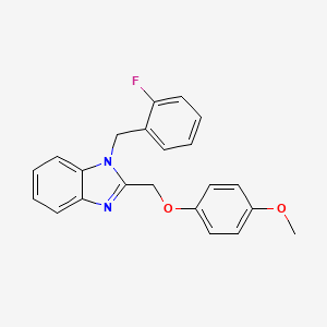molecular formula C22H19FN2O2 B3537147 1-(2-fluorobenzyl)-2-[(4-methoxyphenoxy)methyl]-1H-benzimidazole 