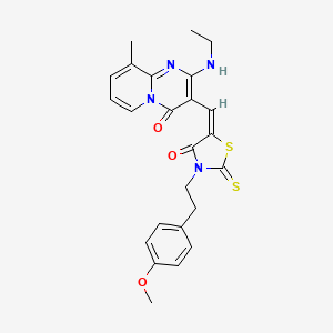 molecular formula C24H24N4O3S2 B3537150 2-(ethylamino)-3-({3-[2-(4-methoxyphenyl)ethyl]-4-oxo-2-thioxo-1,3-thiazolidin-5-ylidene}methyl)-9-methyl-4H-pyrido[1,2-a]pyrimidin-4-one 