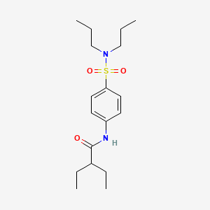 molecular formula C18H30N2O3S B3537180 N-{4-[(dipropylamino)sulfonyl]phenyl}-2-ethylbutanamide 
