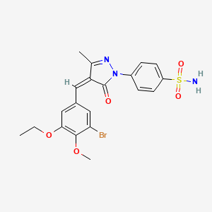 molecular formula C20H20BrN3O5S B3537190 4-[4-(3-bromo-5-ethoxy-4-methoxybenzylidene)-3-methyl-5-oxo-4,5-dihydro-1H-pyrazol-1-yl]benzenesulfonamide 