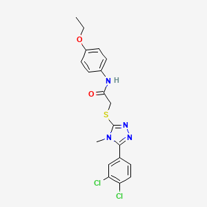 molecular formula C19H18Cl2N4O2S B3537198 2-{[5-(3,4-dichlorophenyl)-4-methyl-4H-1,2,4-triazol-3-yl]thio}-N-(4-ethoxyphenyl)acetamide 