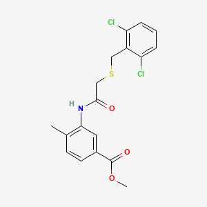 molecular formula C18H17Cl2NO3S B3537202 methyl 3-({[(2,6-dichlorobenzyl)thio]acetyl}amino)-4-methylbenzoate 