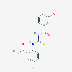 molecular formula C16H13BrN2O4S B3537224 5-bromo-2-({[(3-methoxybenzoyl)amino]carbonothioyl}amino)benzoic acid 