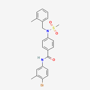 molecular formula C23H23BrN2O3S B3537240 N-(4-bromo-3-methylphenyl)-4-[(2-methylbenzyl)(methylsulfonyl)amino]benzamide 