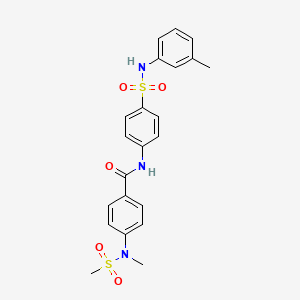 molecular formula C22H23N3O5S2 B3537263 4-[methyl(methylsulfonyl)amino]-N-(4-{[(3-methylphenyl)amino]sulfonyl}phenyl)benzamide 