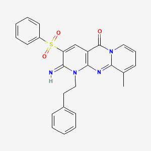 molecular formula C26H22N4O3S B3537267 2-imino-10-methyl-1-(2-phenylethyl)-3-(phenylsulfonyl)-1,2-dihydro-5H-dipyrido[1,2-a:2',3'-d]pyrimidin-5-one 