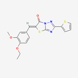 molecular formula C18H15N3O3S2 B3537284 5-(4-ethoxy-3-methoxybenzylidene)-2-(2-thienyl)[1,3]thiazolo[3,2-b][1,2,4]triazol-6(5H)-one 