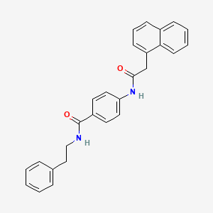 molecular formula C27H24N2O2 B3537294 4-[(1-naphthylacetyl)amino]-N-(2-phenylethyl)benzamide 