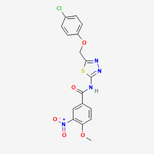 molecular formula C17H13ClN4O5S B3537305 N-{5-[(4-chlorophenoxy)methyl]-1,3,4-thiadiazol-2-yl}-4-methoxy-3-nitrobenzamide 