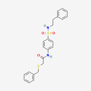 molecular formula C23H24N2O3S2 B3537310 2-(benzylthio)-N-(4-{[(2-phenylethyl)amino]sulfonyl}phenyl)acetamide 