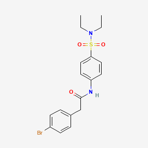 molecular formula C18H21BrN2O3S B3537318 2-(4-bromophenyl)-N-{4-[(diethylamino)sulfonyl]phenyl}acetamide 