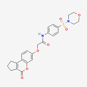 molecular formula C24H24N2O7S B3537336 N-[4-(4-morpholinylsulfonyl)phenyl]-2-[(4-oxo-1,2,3,4-tetrahydrocyclopenta[c]chromen-7-yl)oxy]acetamide 