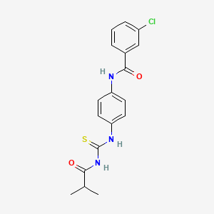 molecular formula C18H18ClN3O2S B3537338 3-chloro-N-(4-{[(isobutyrylamino)carbonothioyl]amino}phenyl)benzamide 