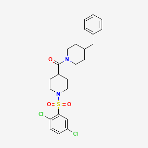 molecular formula C24H28Cl2N2O3S B3537346 4-benzyl-1-({1-[(2,5-dichlorophenyl)sulfonyl]-4-piperidinyl}carbonyl)piperidine 