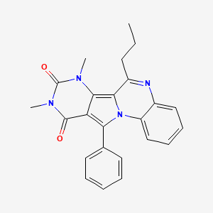 molecular formula C24H22N4O2 B3537354 7,9-dimethyl-11-phenyl-6-propylpyrimido[4',5':3,4]pyrrolo[1,2-a]quinoxaline-8,10(7H,9H)-dione 